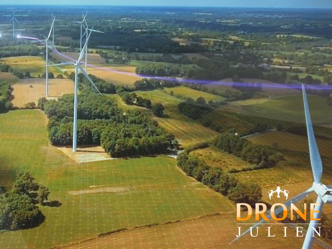 Drone parc éolien