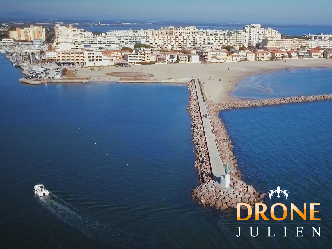 Réalisation d'une vidéo pour mairie, drone port de plaisance dans l'Hérault